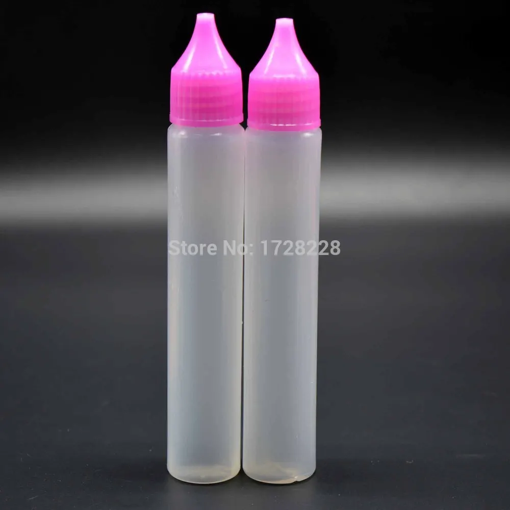 Brand New 1500pcs 30ml PE Dropper Bottle With Pink Screw Cap and Long