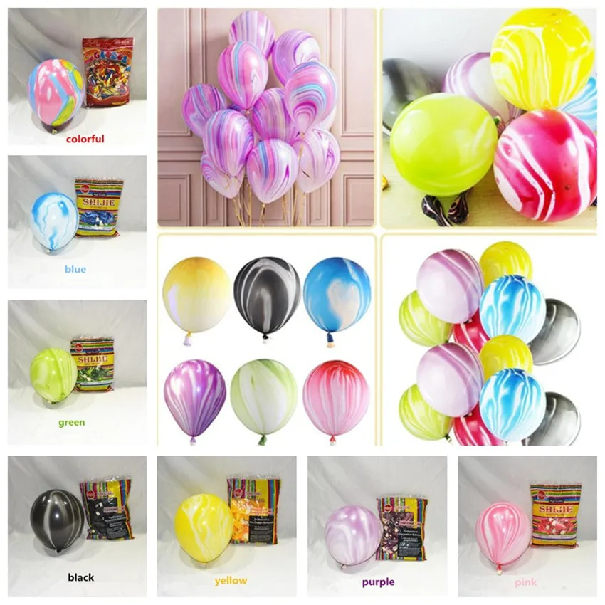 

10PCS/lot 12inch 5 Styles Unicorn Agate Marble Latex Balloons Colorful Birthday Party Wedding Decorations Supplies Baby Shower