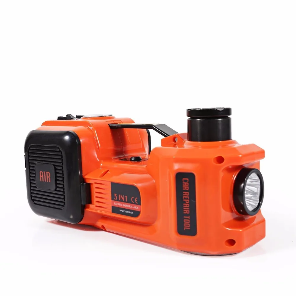  Auxmart 3 Functions Air Pump Lighting Car Lifting Electric Hydraulic Jack Impact Wrench 5T 12V Auto