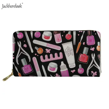 

Jackherelook Proud Nail Tech Printed Long Wallets Women Zipper Waterproof Money Bags Fashion Brand PU Leather Card Phone Holder