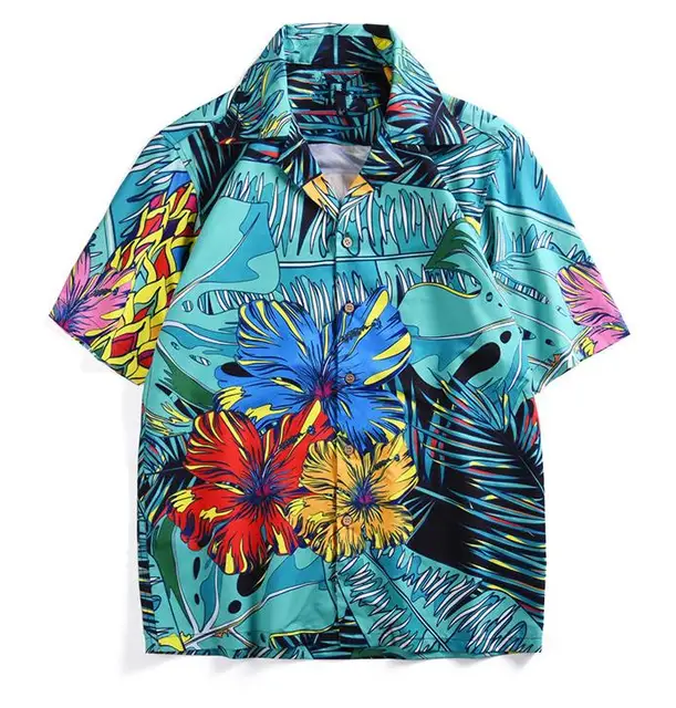 Summer Floral Rapper Harajuku Loose Hawaiian Korean Shirts Camisa Hip ...