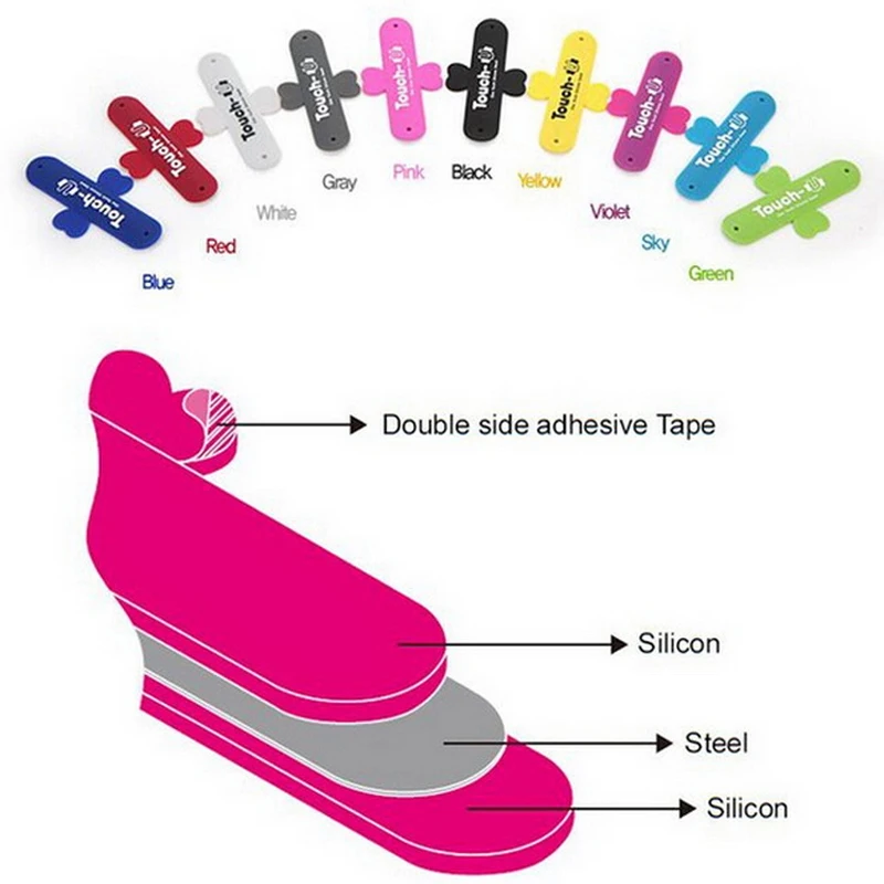 10Pcs/Lot Mini Touch U One Touch Silicone Stand Finger Rings Universal Portable Phone Holder For iPhone 6 5s 7 Samsung Tablet PC 10Pcs/Lot Mini Touch U One Touch Silicone Stand Finger Rings Universal Portable Phone Holder For iPhone 6 5s 7 Samsung Tablet PC