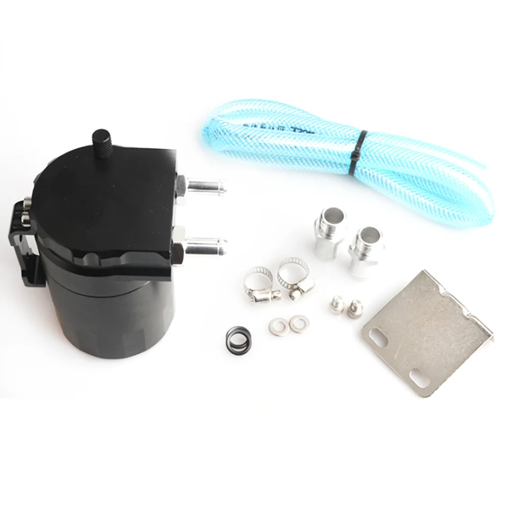 

Universal Aluminum Oil Catch Can Oil Filter Tank Round Reservoir Oil Drainer