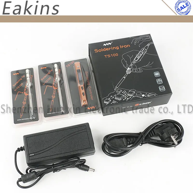 US $67.10 Ts100 Intelligent Programmable Electric Soldering Iron Olcd Digital Lcd Display 2pcs Soldre Iron Tips Power Supply