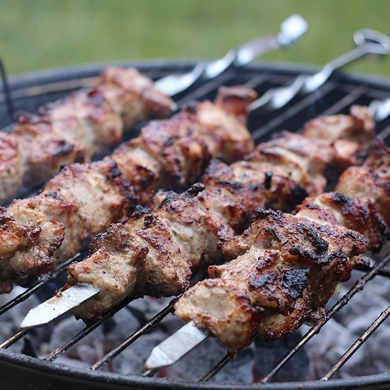 10× Stainless Steel 30 35 40 45cm Barbecue BBQ Skewers Needle Kebab Kabob Stick 