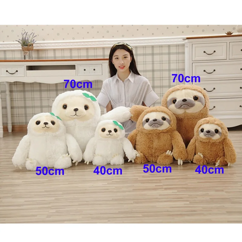 

LANTIGER 1PC 40-50CM Cute Anime Stuffed Animals Plush Simulation Baby Sloth Plush Toys Stuffed Doll