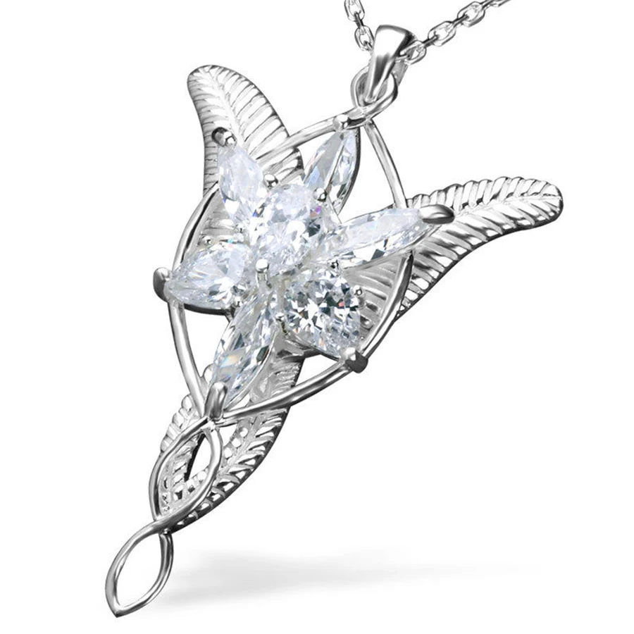 LOTR Arwen Evenstar Pendant Necklace S925 Sliver Elf Nekclaces