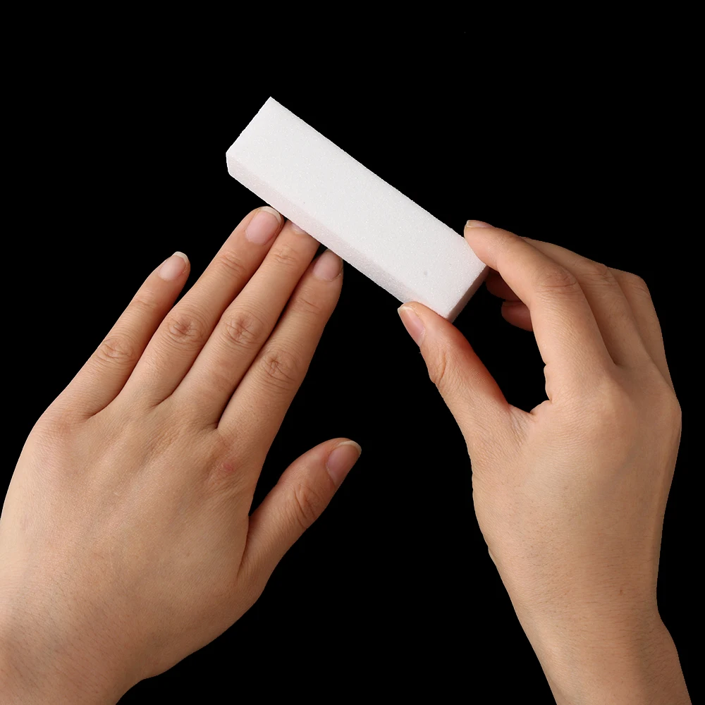 10 шт./компл. белый шлифовальный шлифовальная пилка для ногтей Полировщики для ногтей Файлы Блок шлифовальный маникюр с полировкой ногтей, для маникюра, блок педикюр Полировка