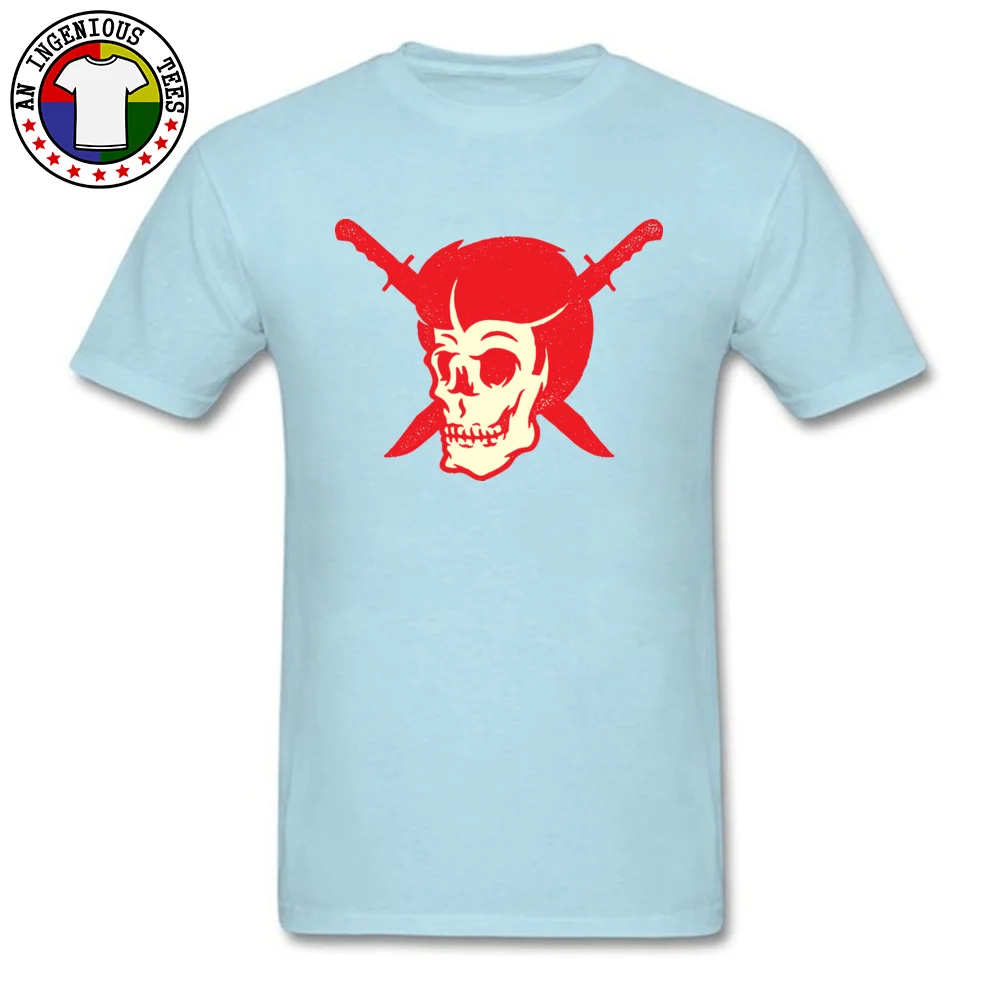 Skull and Dagger All Cotton Male Short Sleeve Tops Shirts Comics Summer Top T-shirts Slim Fit Clothing Shirt Slim Fit O-Neck Skull and Dagger light