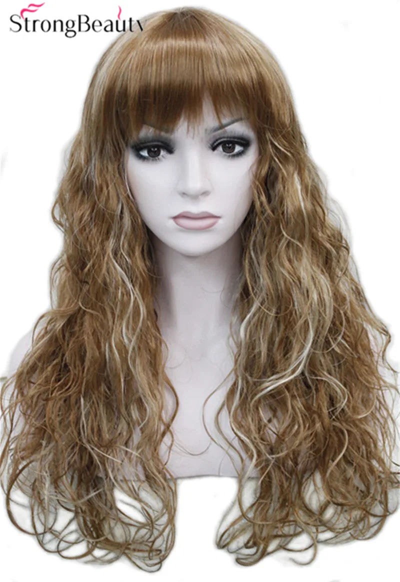 Strong Beauty Synthetic Long Wave Wigs With Bangs Women Full Wigin