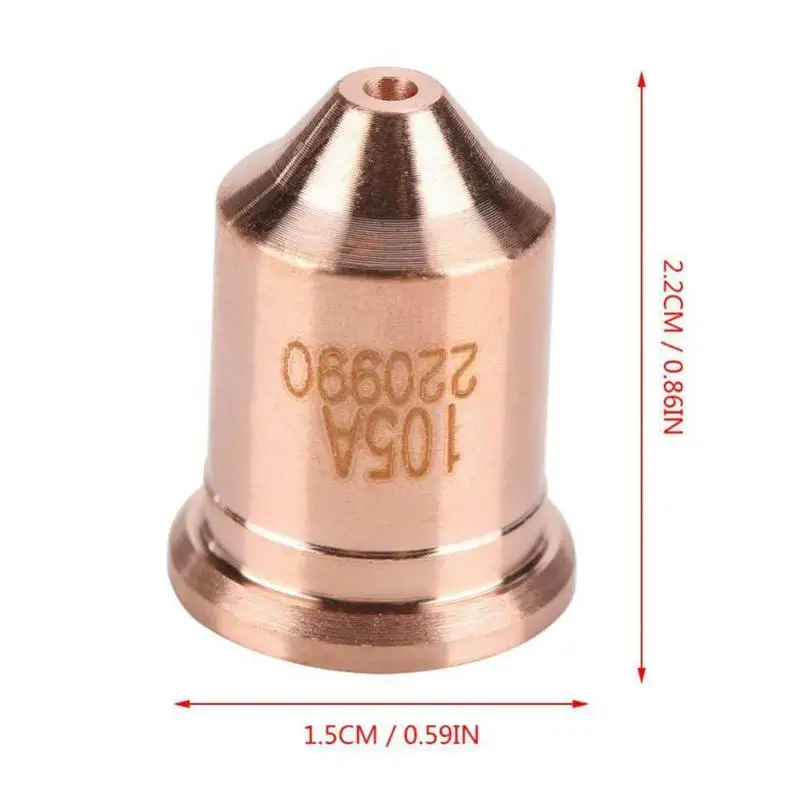 

5pcs/set Copper Tellurium Plasma Cutting Tips Nozzles 220990 Consumables