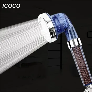 

ICOCO 3 Function Adjustable Jetting Shower Filter High Pressure Water Saving Shower Head Handheld Water Saving Shower Nozzle