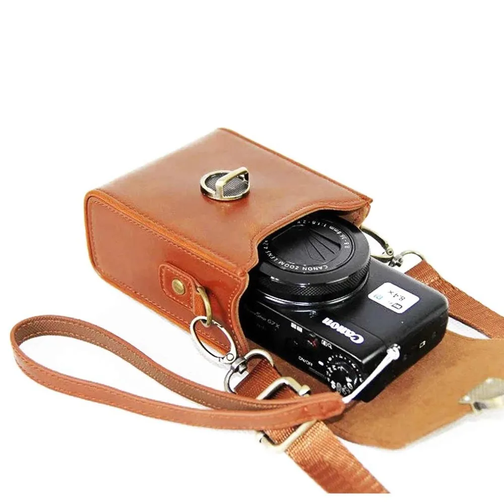 Искусственная кожа камера Чехол сумка с ремешком для цифрового фотоаппарата Panasonic Lumix DMC TZ200 TZ100 TZ110 TZ91 TZ90 TZ95 ZS70 ZS80 ZS60