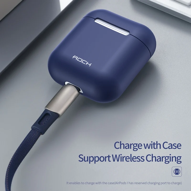 ROCK Silicone Protective Case for Airpods 1 2 Separate Design Ultra Slim Wireless Bluetooth Earphone Case for Apple Airpods Case