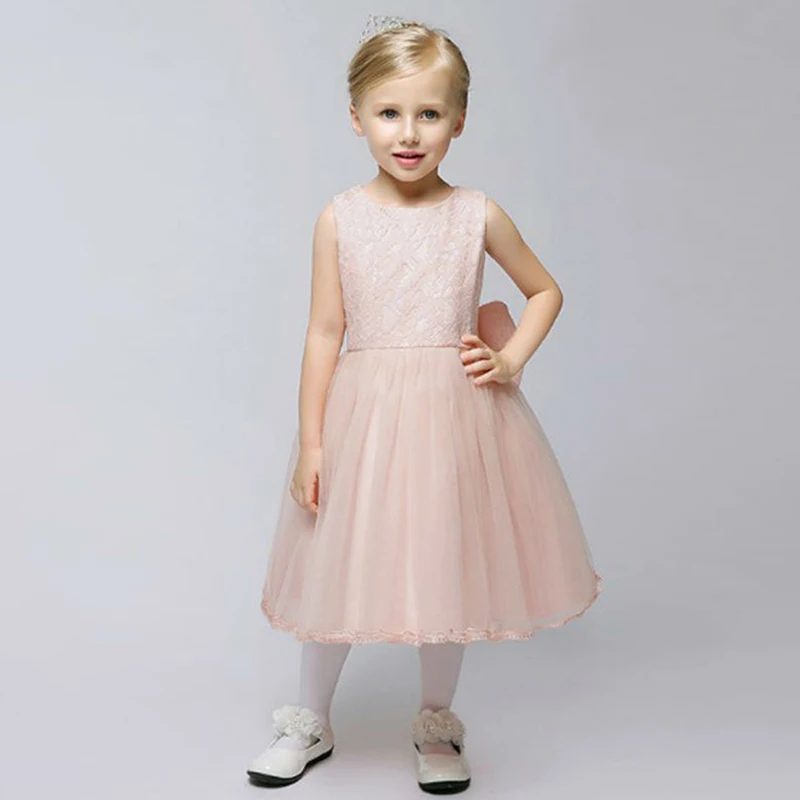 

Flower Girl Dresses and Knee Length A-line Variety of Colors Lace Sleeveless Pageant Dresses for Little Girls Vestido Daminha