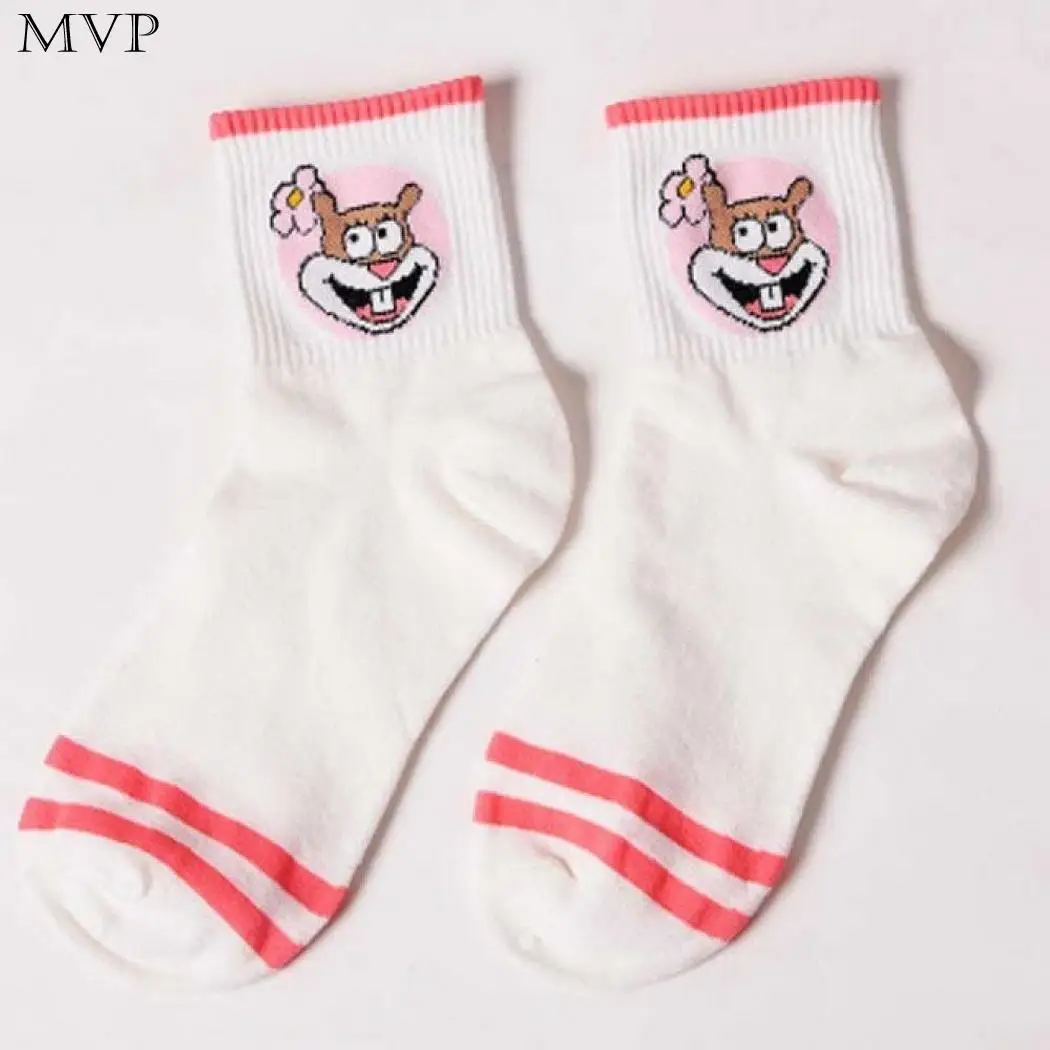 

Cute Cartoon Women's Non-Slip Comfortale Casual White 35g Cotton Socks Fashion
