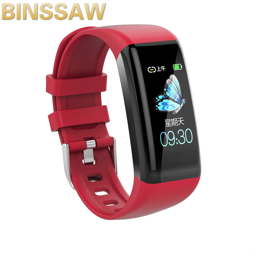 

BINSSAW New Smart bracelet C21 Color screen sport watch Heart rate Pedometer Test calories waterproof woman watches smart band