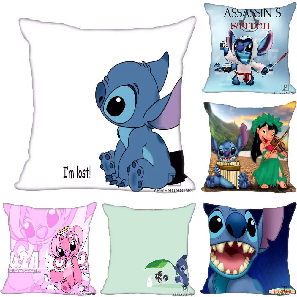 

Custom Decorative Pillowcase Lilo and Stitch Square Zippered Pillow Cover 35X35,40x40,45x45cm(One Side)180527-21-17
