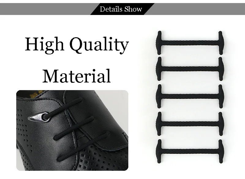 10pcslot Silicone Shoelaces For Leather Shoes Special Shoelace No Tie Shoe Laces For Men Business Lacing Shoes Rubber Shoelace (19)
