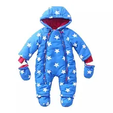 0-24M Baby Rompers 2016 Russia Winter Kids Boys Clothing Wind Fabrics + Velvet Infant Costume Warm Jumpsuit Free Shipping