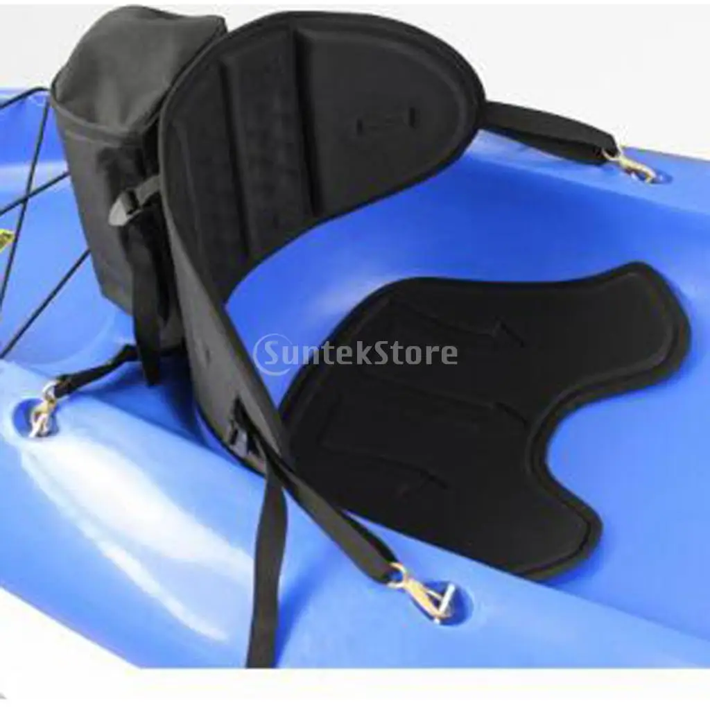 Black Comfort Sit On Top Kayak Canoe Boat Seat Backrest with Back Bag