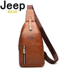 Jeep buluo модные Ёмкость человека нагрудная сумка в стиле Casual мужские сумки через плечо высокое качество кожаная сумка на ремне для короткой