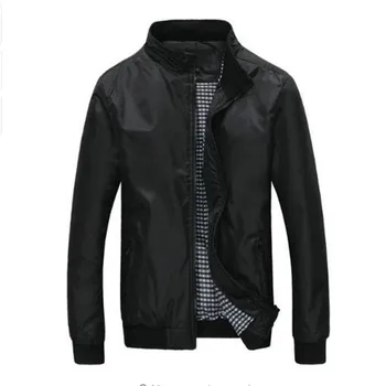 

2017 autumn/winter new men's casual leather jacket classic zipper simple style