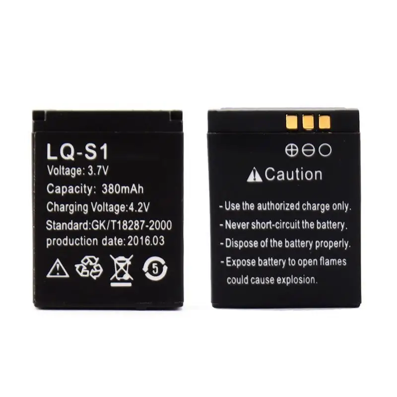 Rechargeable Lithium Batteries GTF 3.7V Smart watch battery 380mAh lithium polymer for DZ09 watch A1 Universal