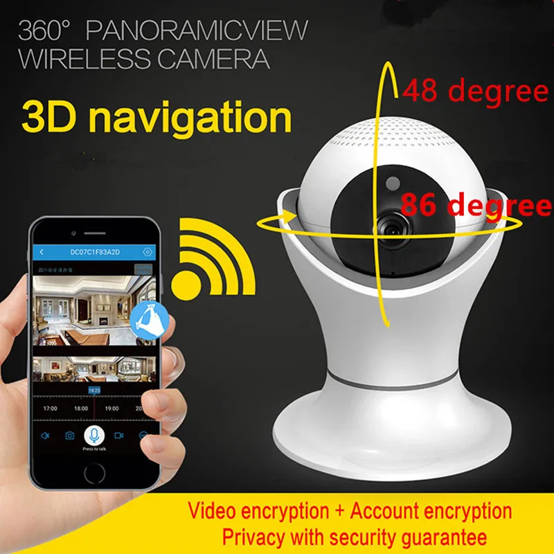 

Wireless Security Monitor Digital Camera 2 Million Pixel HD IP Camera Cup Shape 360VR Panoramic Shake Head Machine