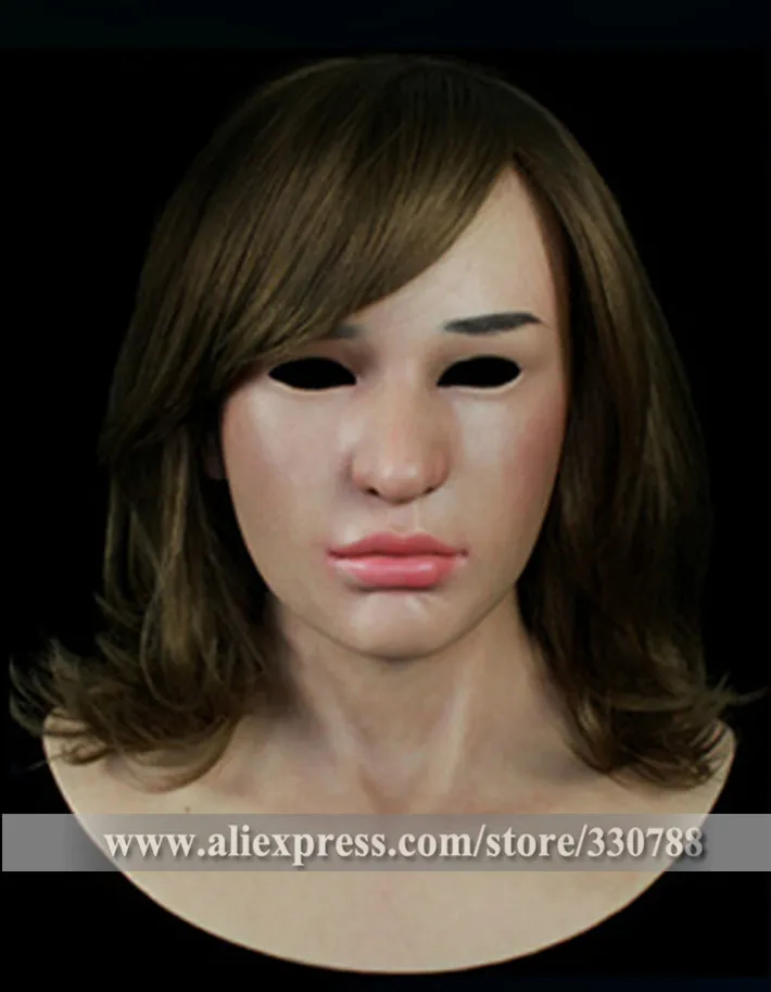 

[SF-N14] Top quality silicone female mask, crossdresser party mask masquerade masks for men, human face mask halloween
