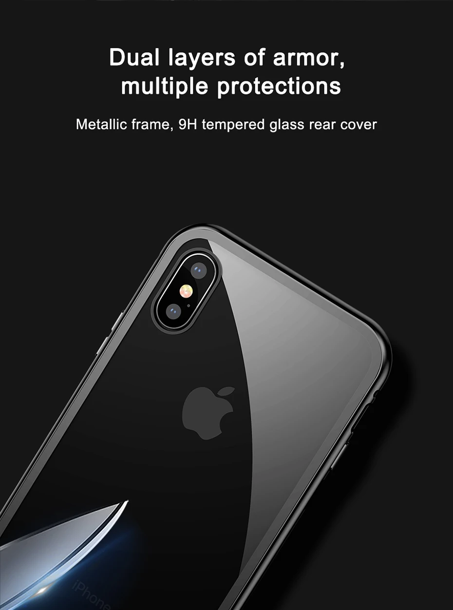 Чехол-книжка Baseus с магнитной адсорбцией для iPhone Xs Max Xs металлический чехол из закаленного стекла для iPhone Xs чехол для телефона