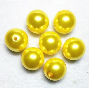 

(choose size) 6mm/8mm/10mm/12mm/14mm/16mm/18mm/23mm/25mm yellow color Acrylic Pearl Beads