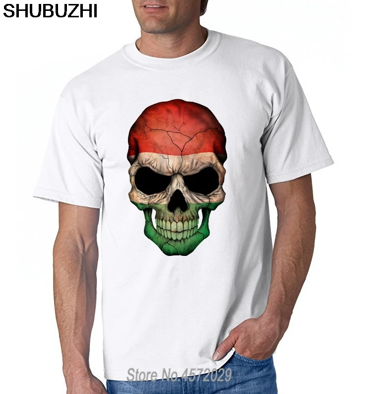 

Hot Sale Fashion Hungary Skull flag New Fashion Men's T-shirts Short Sleeve Tshirt cotton t shirts Man Clothing euro size