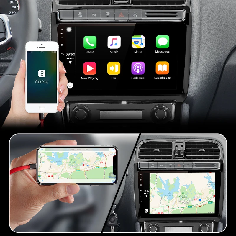 Junsun V1 pro 4G+ 64G CarPlay Android 9,0 DSP для POLO 2009- автомобильный Радио мультимедийный видеоплеер навигация gps RDS 2 din dvd