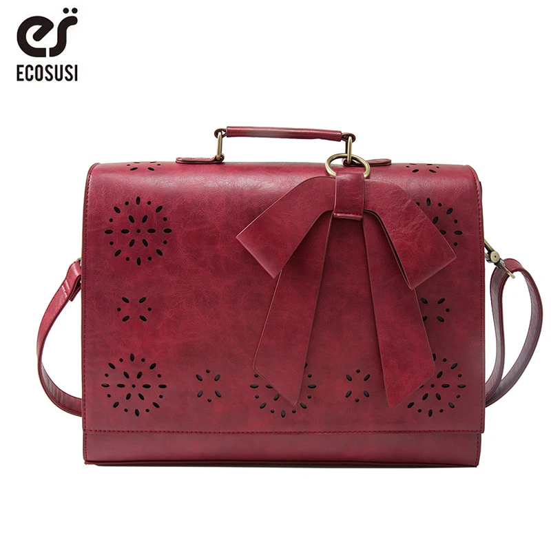 ECOSUSI New Fashion Women PU Leather Handbags Vintage Pu Leather Messenger Bags Shoulder Business Laptop Messenger Bags Tote Bag ECOSUSI New Fashion Women PU Leather Handbags Vintage Pu Leather Messenger Bags Shoulder Business Laptop Messenger Bags Tote Bag