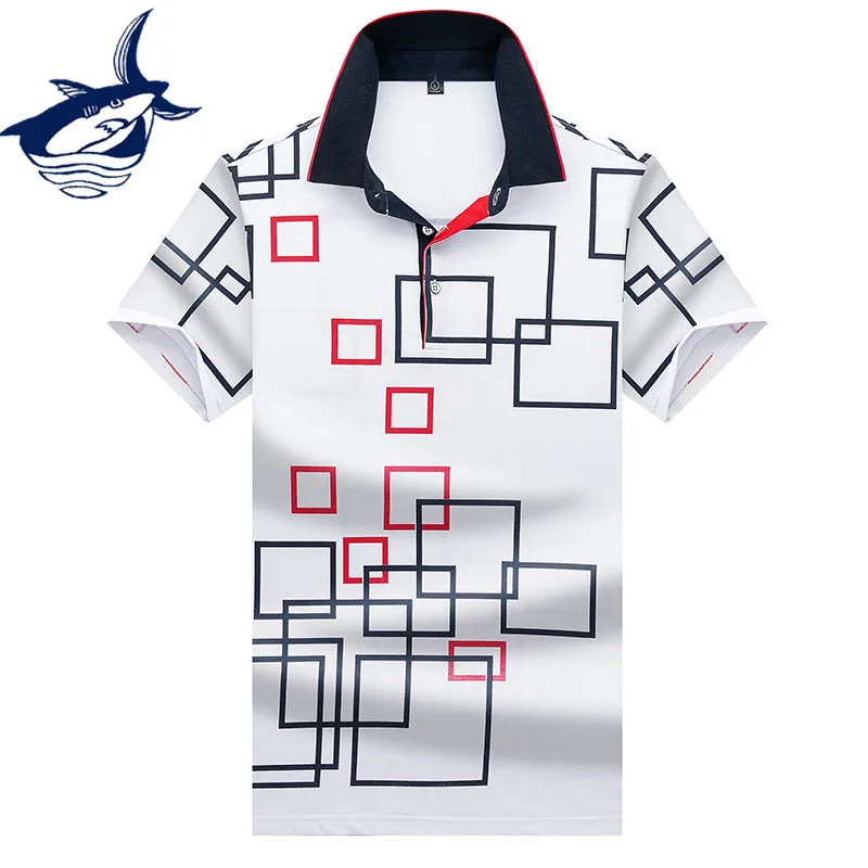 

polo shirt men short sleeve 2019 Summer men's polo shirts brand Tace & Shark polos shirt para hombre geometry cotton breathable