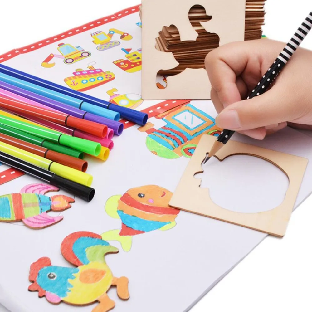 Детские игрушки, игрушки для рисования, трафареты для рисования, шаблоны для раскрашивания, Детские Креативные Игрушки для раннего обучения и образования, игрушки-головоломки