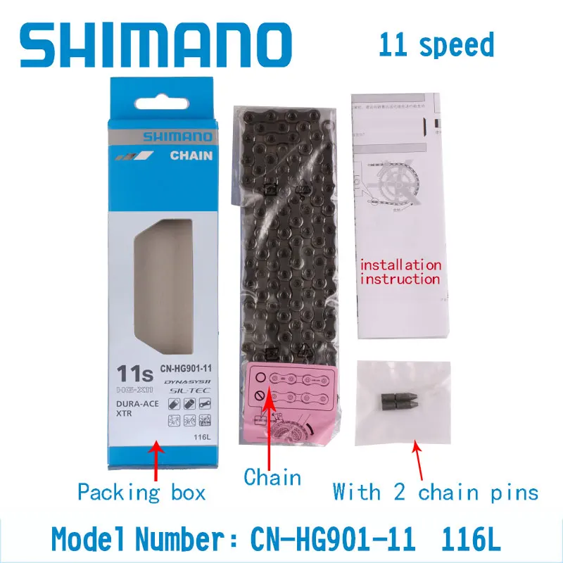 SHIMANO DURA ACE CN HG901 HG900 горный MTB Дорожный велосипед цепь 11 скоростей 116л HG X SIL TEC