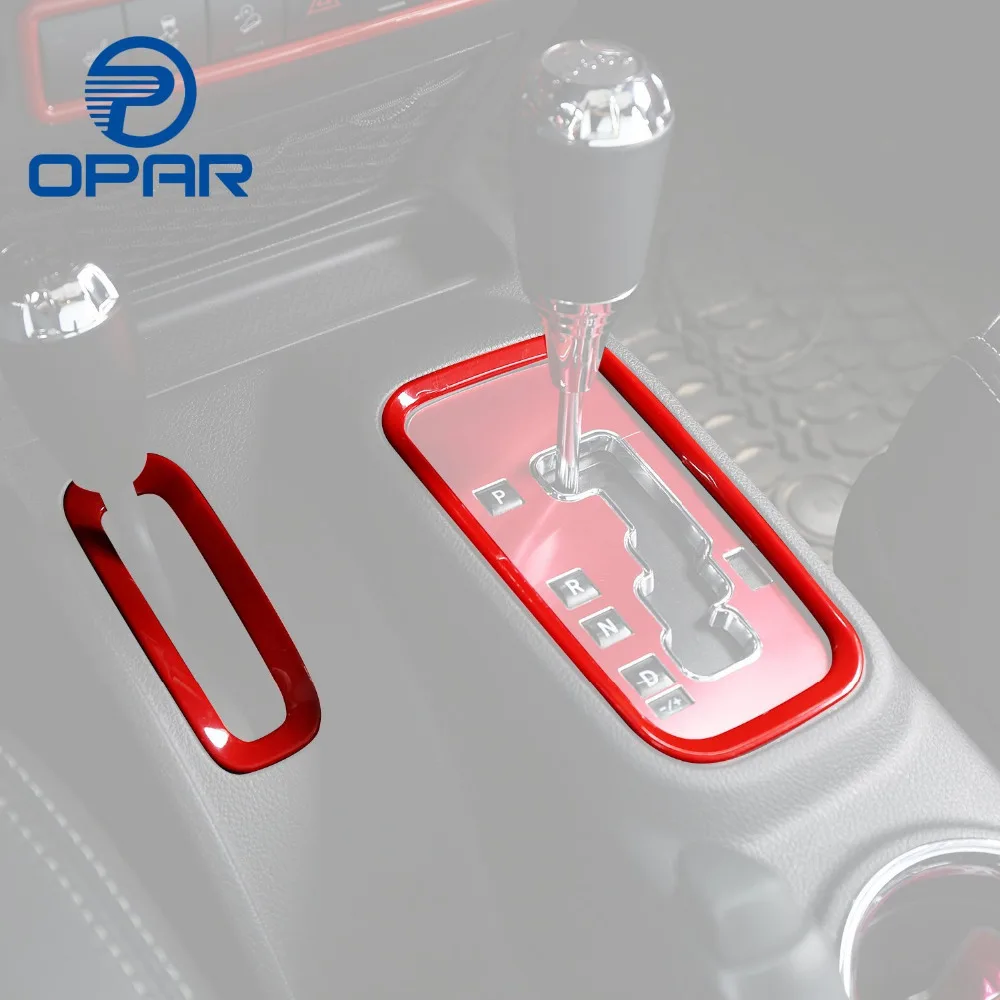 

2Pcs/Set Red Gear Shift Knobs Cover Trim For Jeep Wrangler 2012 - 2016 2013 2014 2015