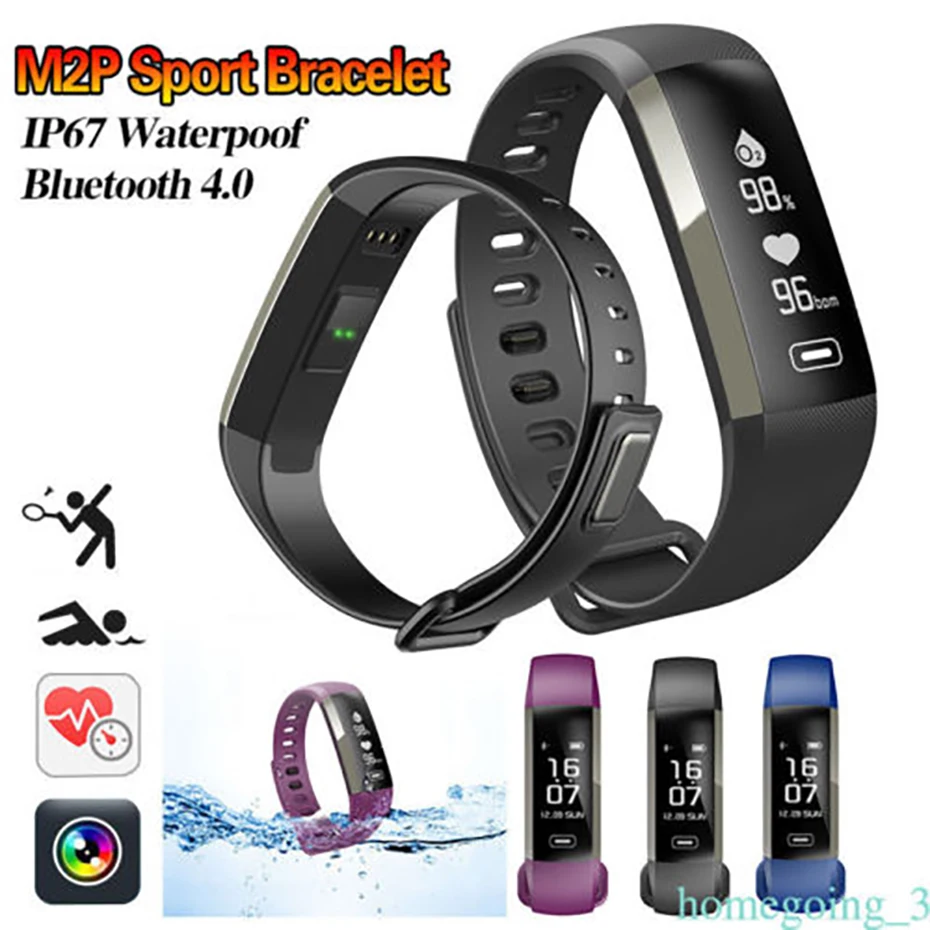 Smart Wristband OLED Screen Sport Watch Waterproof for Android iOS Bluetooth 4.0 With Heart Rate Monitor Smart Watch Men
