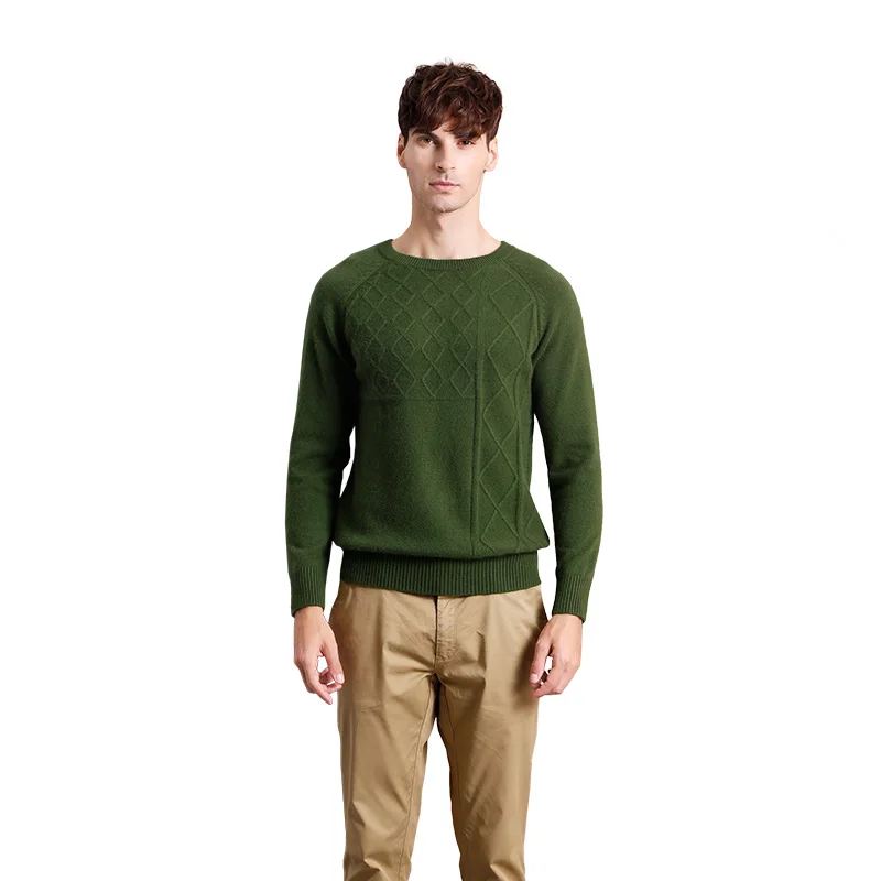 

ZHILI Men's Autumn Winter Round Neck Pure Color Cashmere Sweater