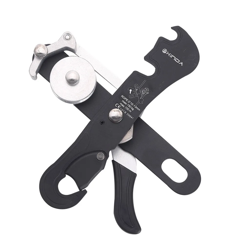 

Aluminum alloy material outdoor Climbing hand control drop self-locking device descending device anti-panic protector