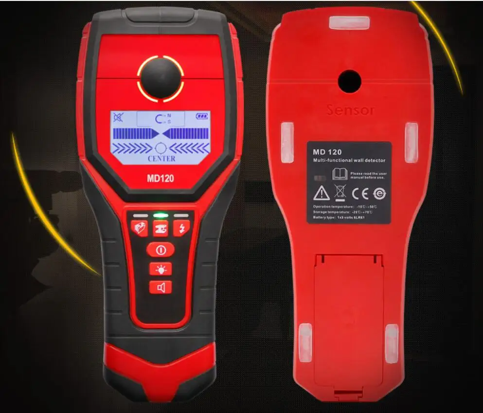 

Multi-function Search Metal Detector MD120 Sensitive Wood/Wall Detector AC Live Wire Wood Finder with LCD Display Metal Finder