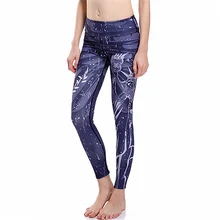 Для женщин статуя свободы печати Фитнес быстросохнущая упражнения Леггинсы для женщин Высокая Талия полной длины энергии Брюки для девочек Мотобрюки женская одежда