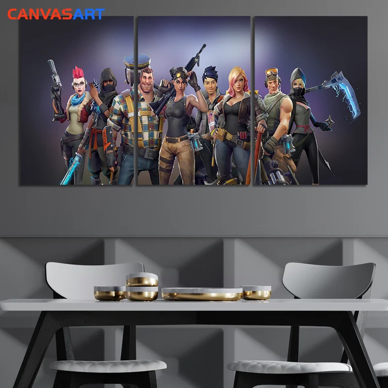 

Canvas Art Hero Set Game Fortnight Battle Royale Wall Art Canvas Painting Wall Pictures for Living Room