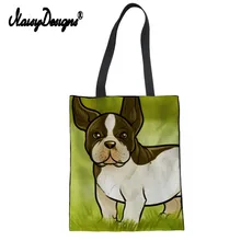 Torba na zakupy бульдог с животным принтом большая Холщовая Сумка женские сумки для покупок Милая женская пляжная сумка студенческая книжная сумка