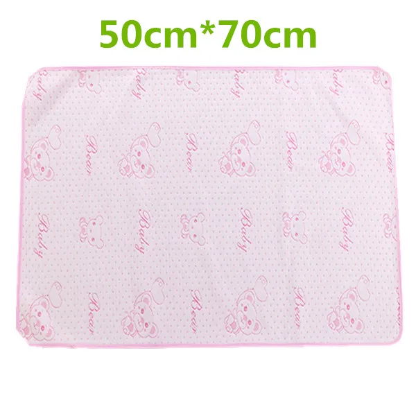 9 Размер, пеленальный коврик для ребенка, пеленальный коврик для ребенка, многоразовые детские тканевые подгузники, моющиеся подгузники Fralda, водонепроницаемые - Цвет: Pink Bear50x70