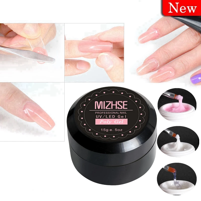 MIZHSE Semi Permanent UV Builder Gel Polish UV LED Dry ...