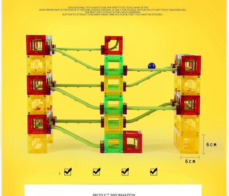 Головоломка Сборка DIY шариковая труба игрушка Магнитная горная комбинация трек автомобиль строительные блоки игрушки три упаковки 26/54/80 шт