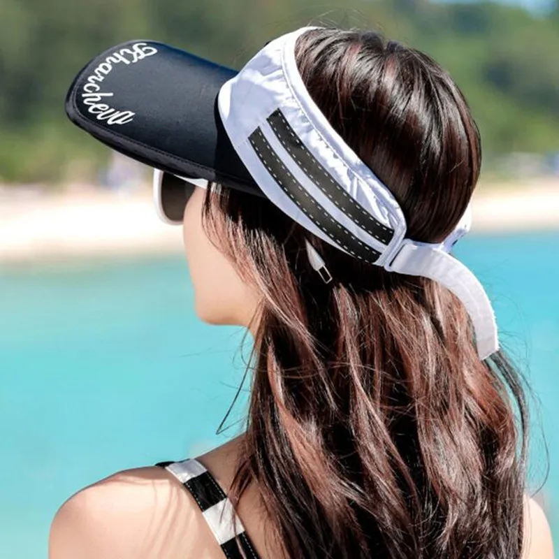 SILOQIN, новинка, летние женские свободные солнцезащитные шляпы, козырек, выдвижная пустая верхняя крышка, регулируемый размер, женская модная пляжная шляпа